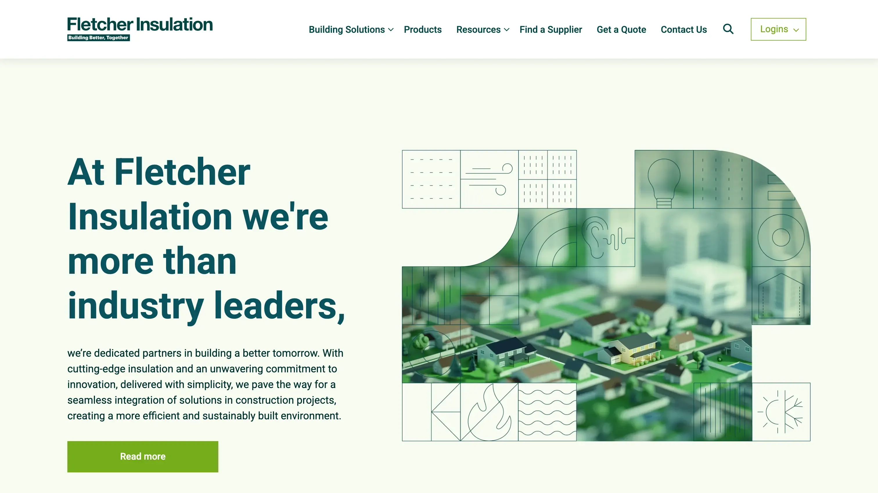A screenshot of the website homepage