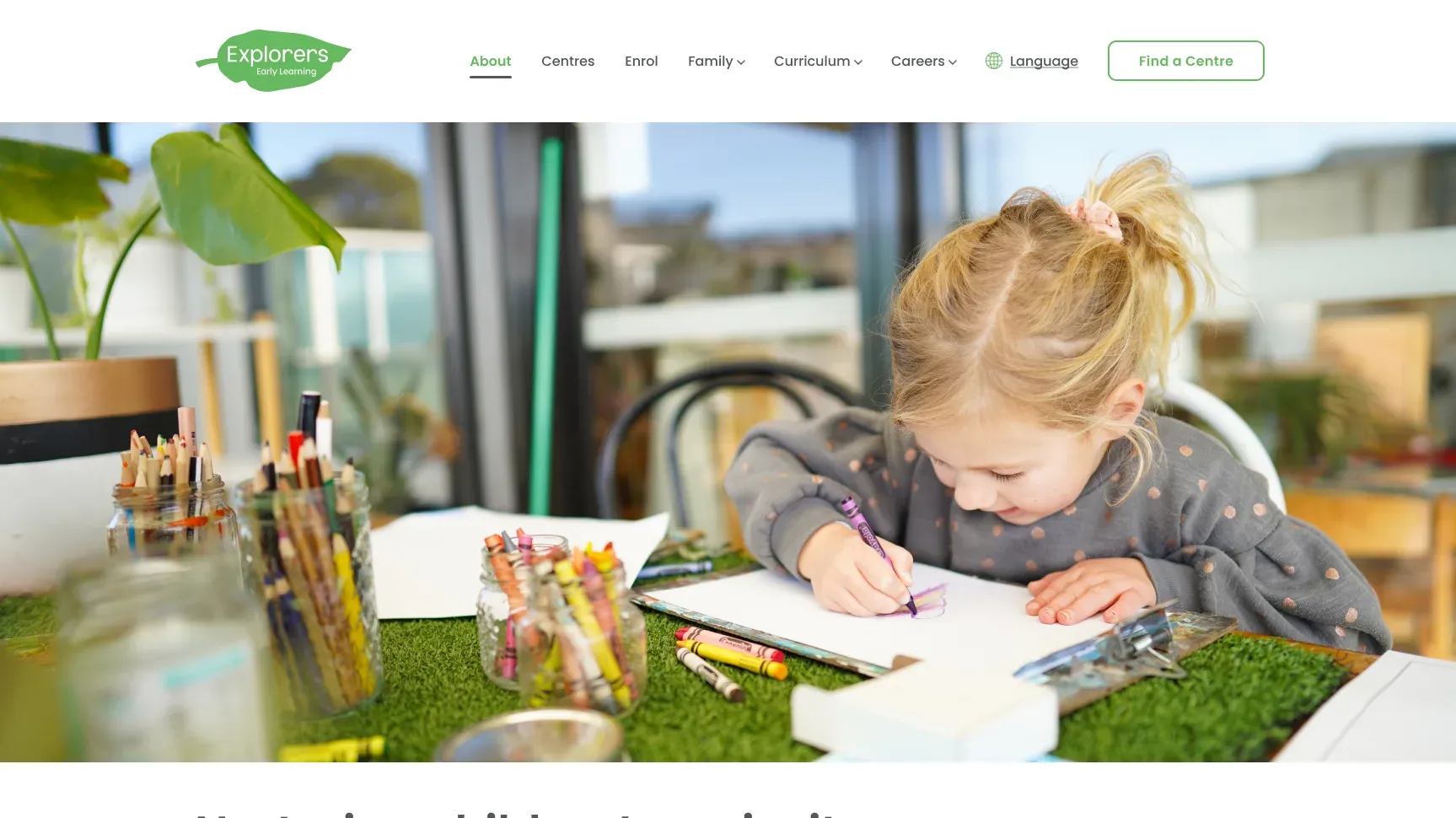 Hero image of the website