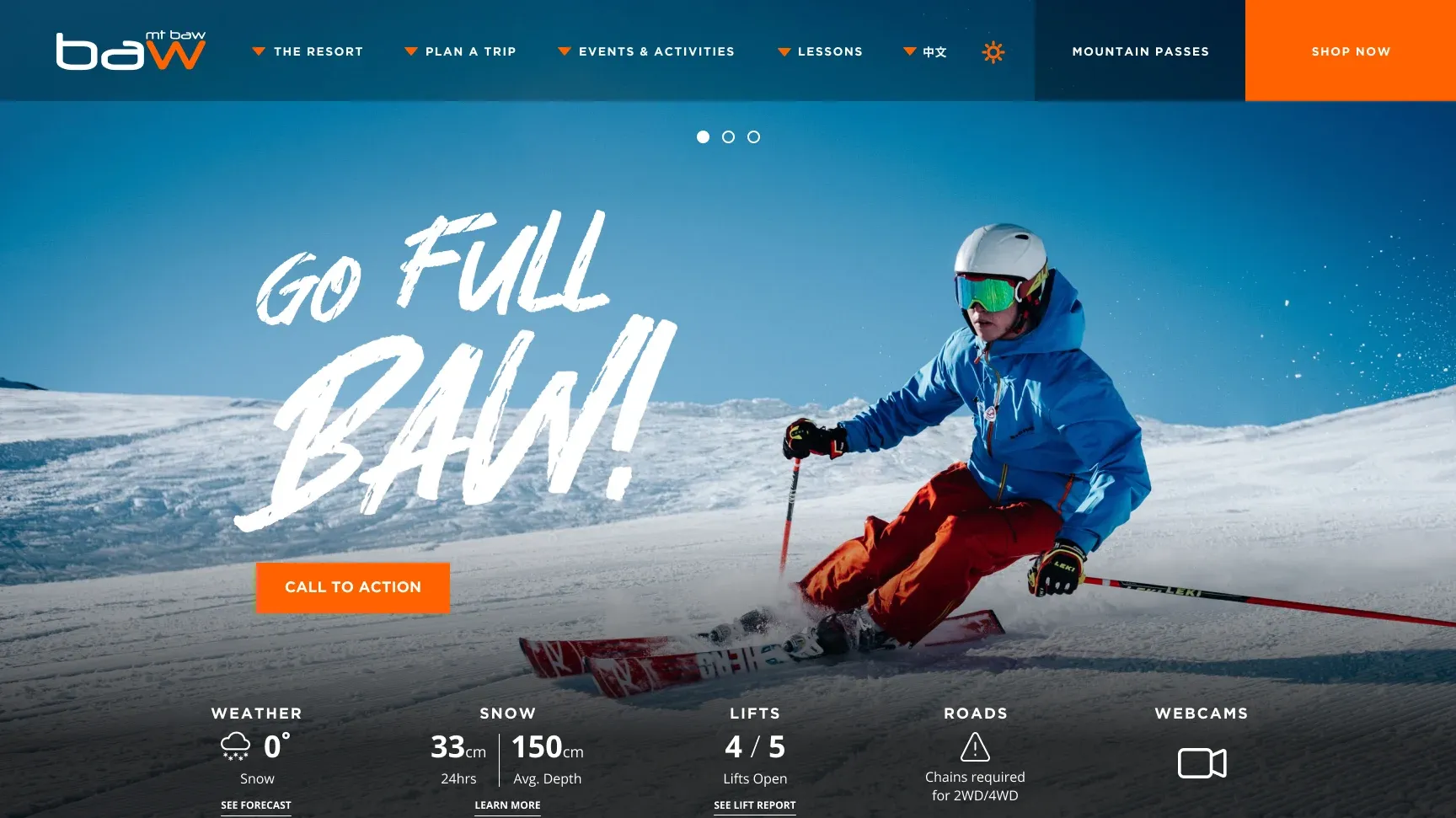 Hero image of the company website