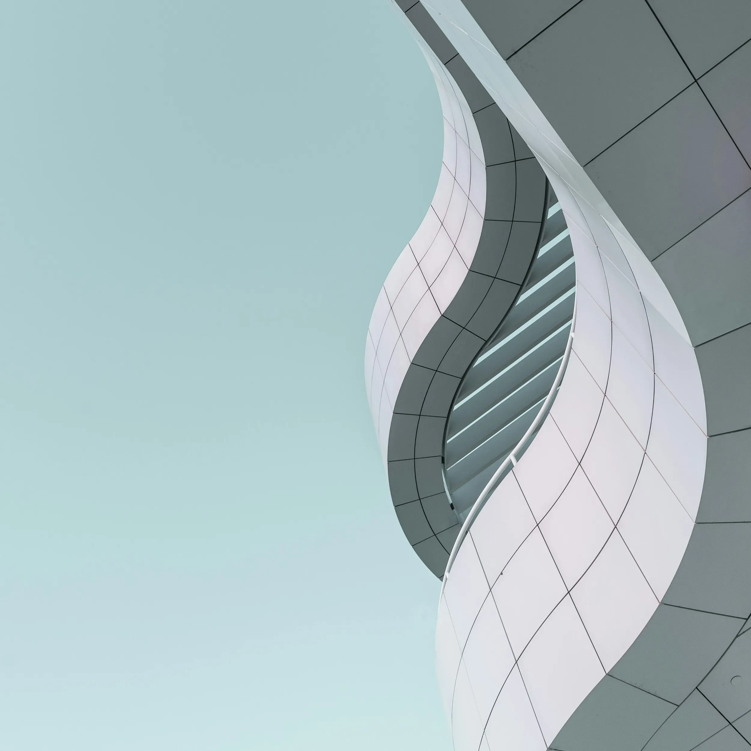 Image of a beautiful architectural building looking up