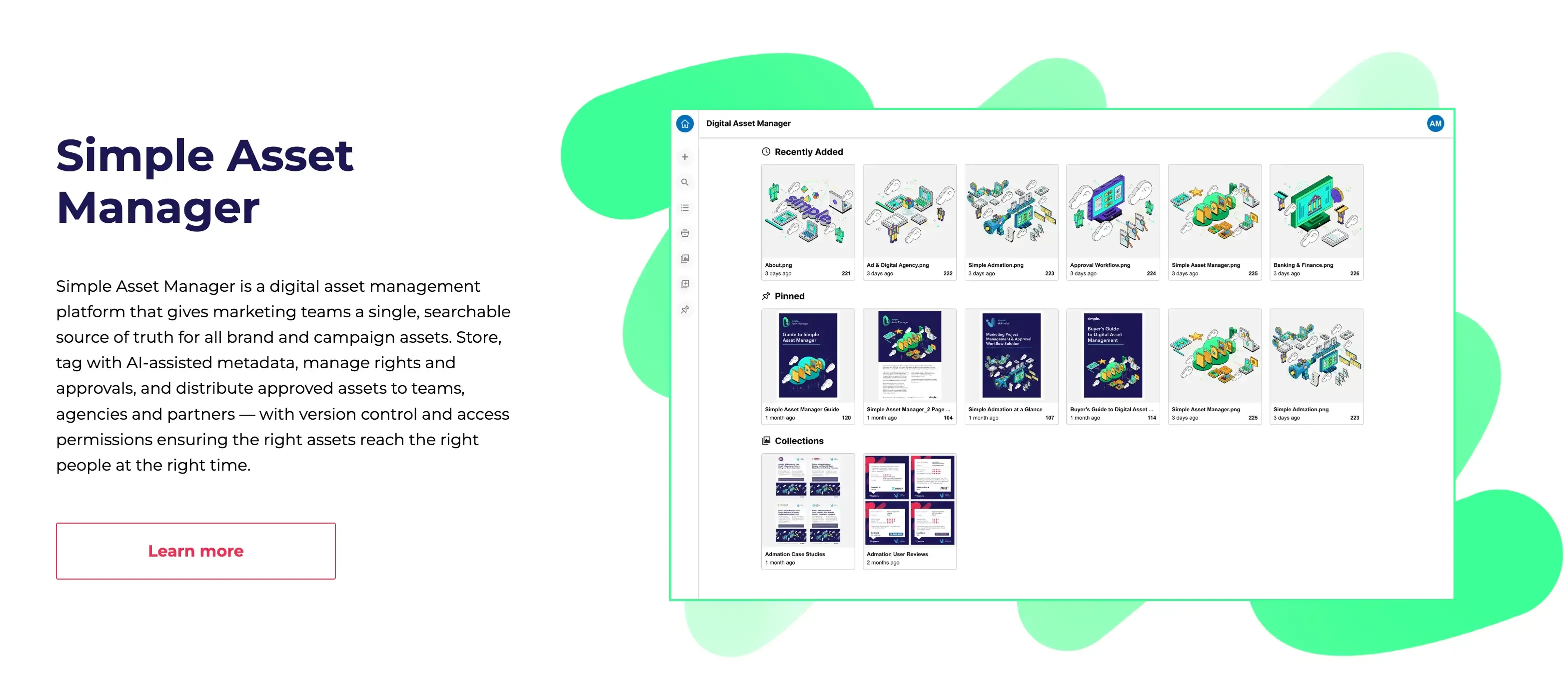 Wide image of the asset manager product