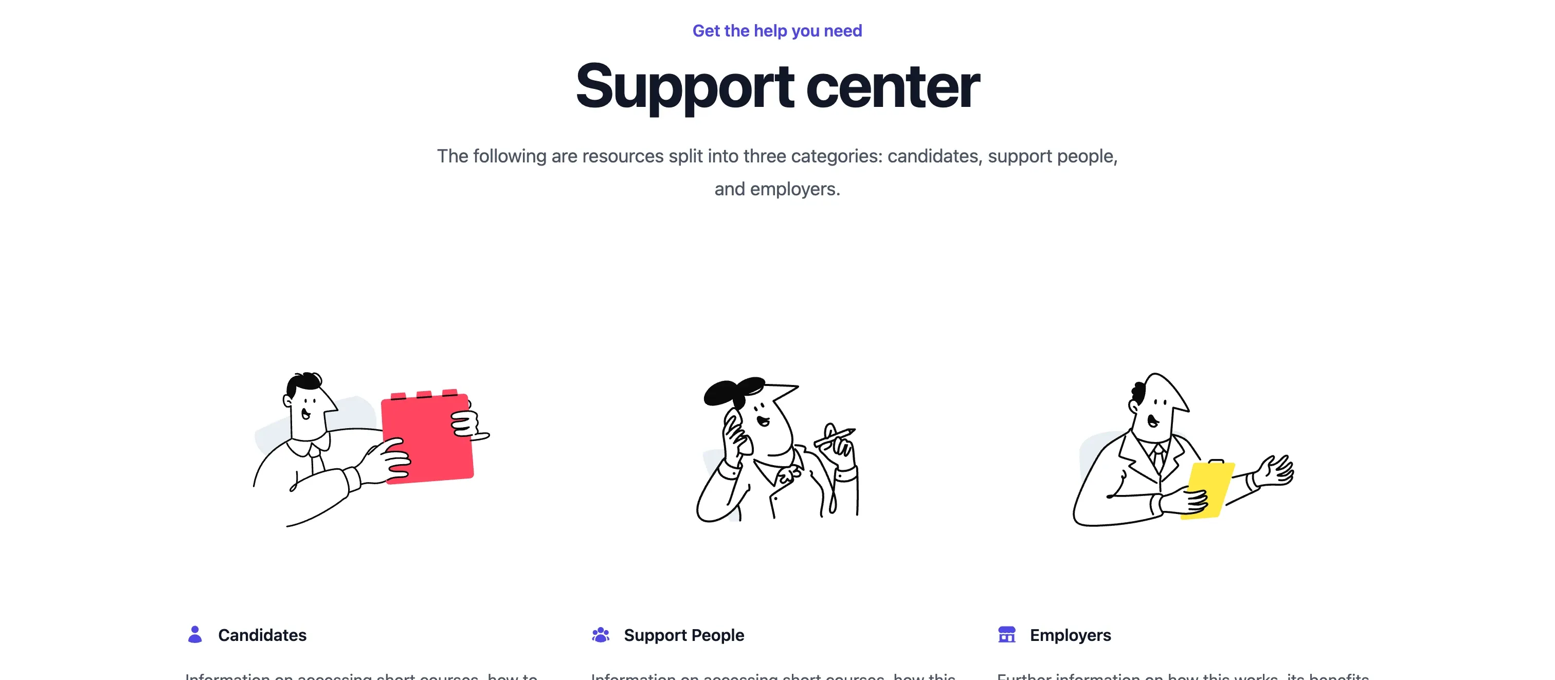 Wide image of the support section